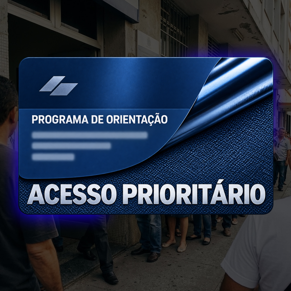 Cartão de acesso ao serviço Mentoria de carreira continuada, em tom azul-marinho